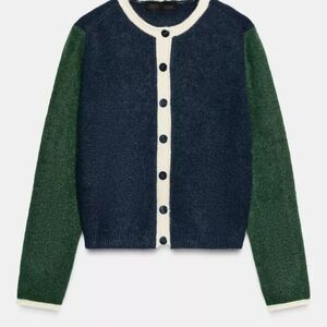 Zara color block knit cardigan